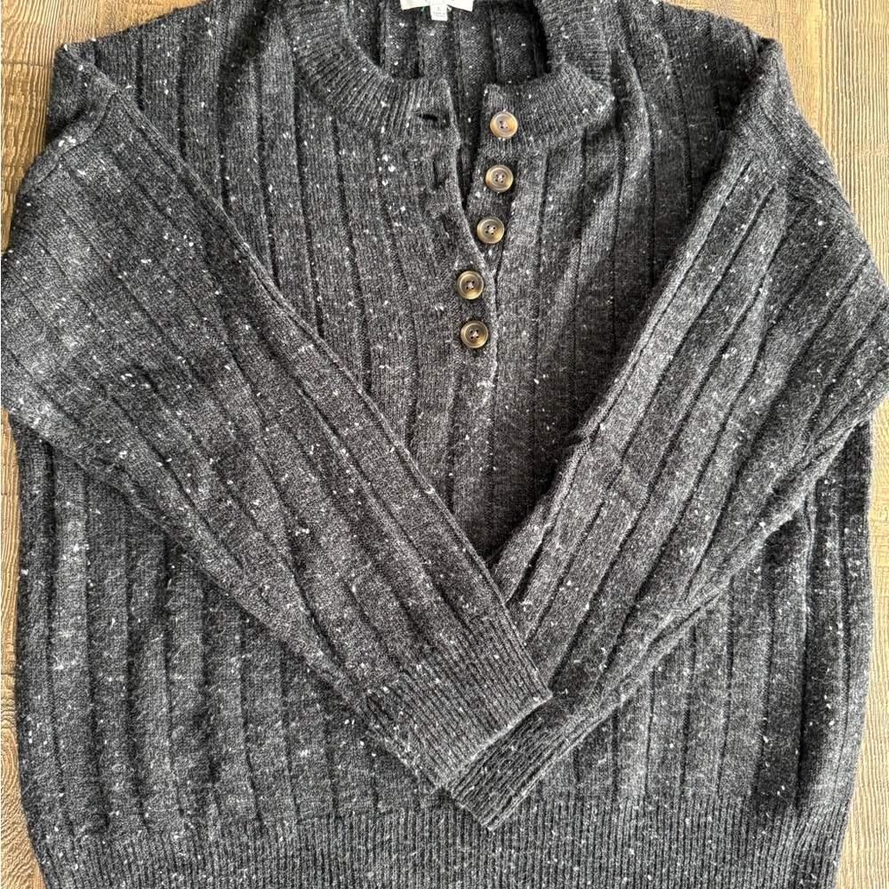 Madewell Charcoal Ribbed Crewneck Sweater